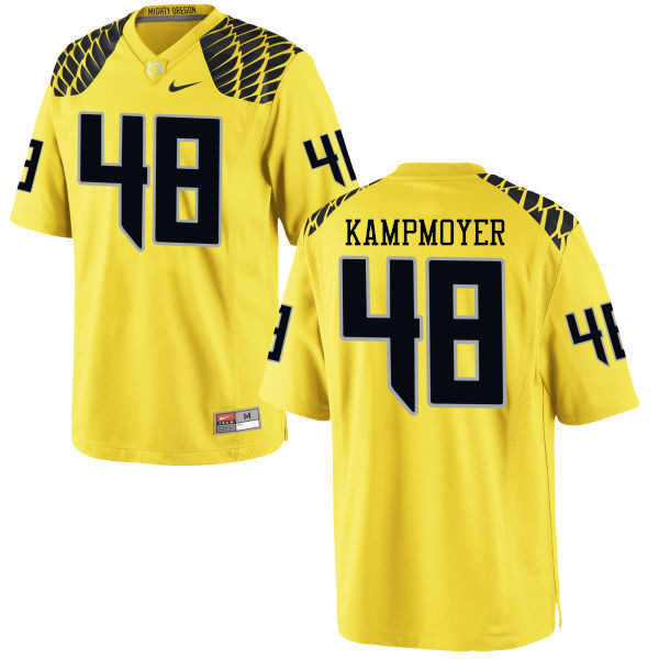Men #48 Hunter Kampmoyer Oregon Ducks College Football Jerseys-Yellow - Click Image to Close
